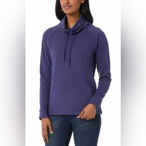 32 degrees funnel neck top Orion blue